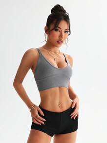 Slayform Áo ba lỗ thể thao hàng ngày thời trang tối giản cho nữ - Xám - Xem 4