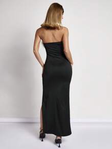 COSMINA Women's Casual Minimalist Long Dress, Suitable For Daily Wear - Black - View 2