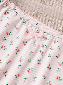 3pcs/Set Tween Girl Liberty Print, Solid Color Spring Cami Top Innerwear Sweet Ditsy Floral Girls' Base Layer Top"Dopamine Color Palette - Multicolor - View 6