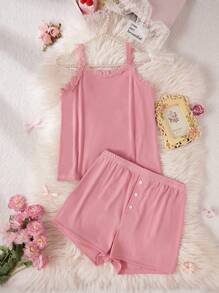 2pcs/Set Elegant Teen Girl Comfortable Vest Camisole & Shorts Underwear Set Youth Girl Clothes Girl Set Clothes Teen  Girl Clothes Sets Teen Girl Clothes Set