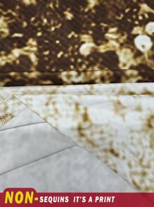 Slaydiva Đầm ôm sát tay dài cổ tròn in họa tiết kim tuyến tối giản cỡ lớn, thích hợp cho tiệc thu/đông - Nhiều màu - Xem 3