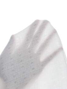 Zielony Women's Sweet Lace Trim Short Sleeve T-Shirt, Slim Fit 3-Button Casual White Tee Tops Summer