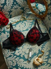 PinupGlam Plus Size Lace Trim Simple Casual Spaghetti Strap Camisole & Wire-Free Bra