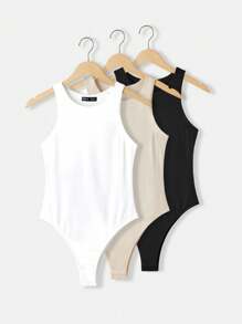 SHEIN Tall 3 件套纯色女式休闲紧身衣 - 彩色 - 查看 1