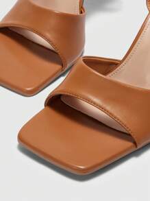 CUCCOO BIZCHIC Women's Black Striped Transparent High Heel Sandals Spring Summer Shoes Platform Sandals - Brown - View 3