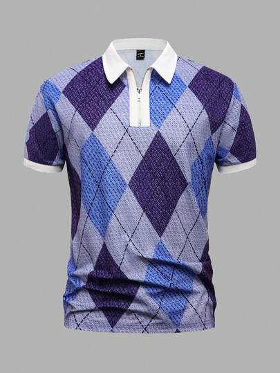 Cămașă polo casual pentru afaceri cu mânecă scurtă pentru bărbați, minimalist și la modă, pentru purtarea zilnică