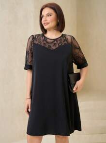 SHEIN Clasi Robe de tous les jours simple et à la mode pour femmes en grandes tailles