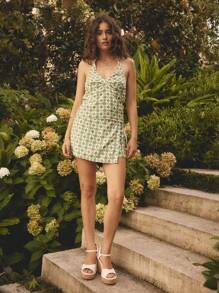 Aralina Boho Geo Print Halter Neck Sleeveless Backless Top Vacation Summer Cute Tank Top