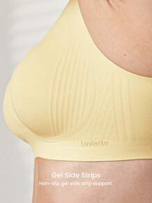 LUVLETTE Dream Curve 2ndSkin Full Coverage Wireless Seamless Breathable Side Support Lounge Sports Workout Lingerie As Outerwear Bra Butter Yellow Sticky SizeFreedom Baisc Bra No Show Underwear