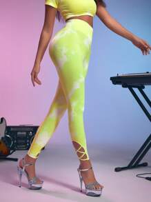 Menodora SHEIN Sport Mallas deportivas casuales y de moda, adecuadas para uso diario - Amarillo - Ver 7