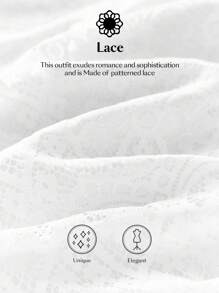 Ontre Women's 2025 New Elegant Sleeveless Solid Color Lace Super Long Dress, Bohemian Style, Vacation, Holiday, Spring - White - View 8