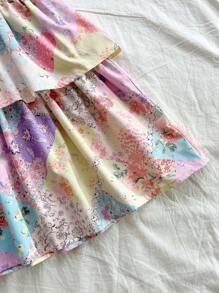 Soleia Váy mini bánh cưới mùa xuân và mùa hè, cổ chữ V, thắt eo, dáng chữ A, dành cho nữ, ngày lễ, tiệc trà chiều, lễ hội âm nhạc, trang phục lễ hội âm nhạc, phong cách Bohemian - Nhiều màu - Xem 6