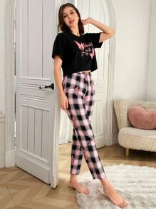 Nowe proste modne, swobodne, krótkie spodnie z nadrukiem motyli, dwuczęściowe, domowe ubrania dla dziewczynek