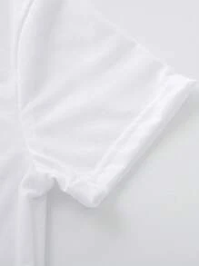 Young Boy Summer Soccer Print Tee - White - View 4