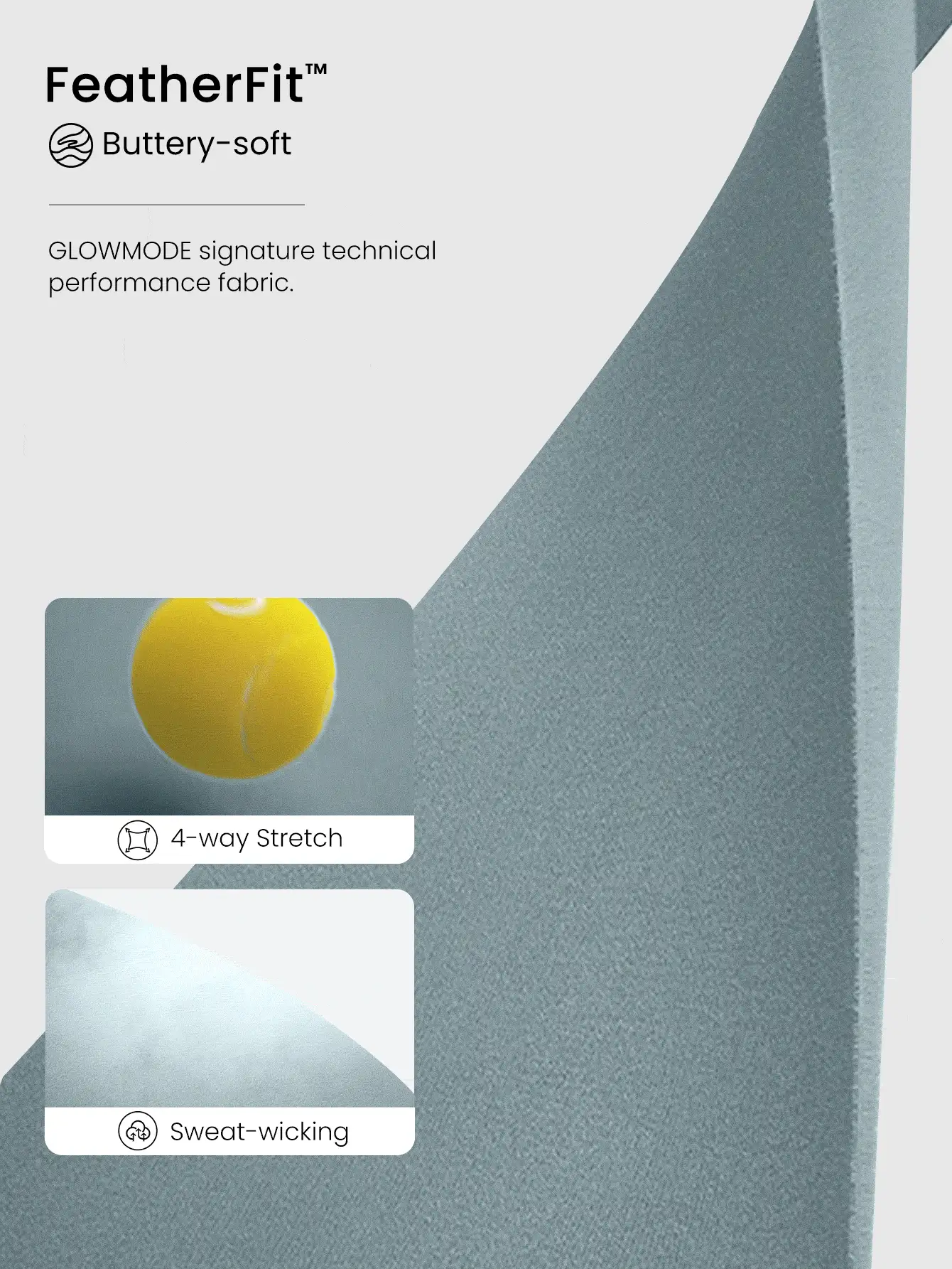 GLOWMODE Body de sport élégant pour femme d'été, combinaison 24" FeatherFit™ avec contrôle du ventre et dos ouvert, pour le yoga et la gym - Gris - Voir 6
