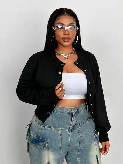 Maweii 大码女式束腰夹克，轻便长袖外套