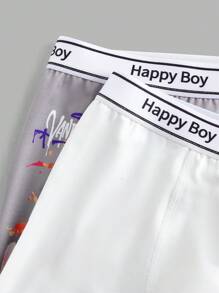2条装青少年男孩恐龙心形印花时尚内裤 - 彩色 - 查看 3