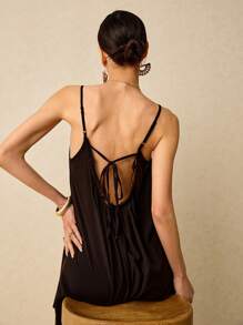 Poéselle 夏季黑色鬆身亞麻襯衫連衣裙，休閒舒適，吸濕排汗，適合度假和日常穿著