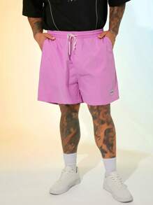 EASEVO Short décontracté ample rose tissé grande taille pour homme - Rose bonbon - Voir 3