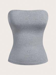 SHEIN EZwear 4pcs Casual Simple Solid Color Tube Tops - Multicolor - View 7