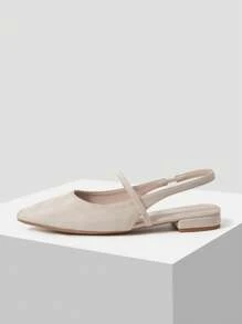 MOTF PREMIUM WOMEN'S FASHION SIMPLE POINTED TOE SLINGBACK FLATS - Apricot - View 4