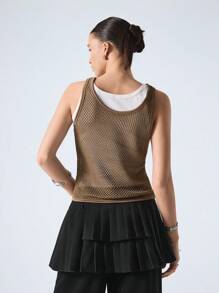 LYSMO 网眼针织背心 简约时尚 日常休闲