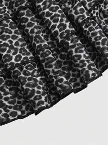 ROMWE Hime Gyaru Kawaii 豹纹蛋糕蝴蝶结樱桃装饰女式抹胸 - 粉色 - 查看 3