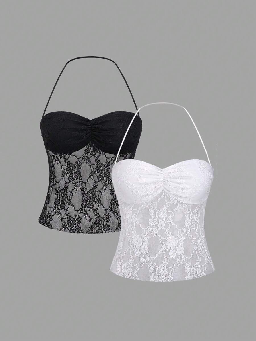 Sweetra Áo hai mảnh thời trang mới gợi cảm cho nữ màu đen và trắng gợi cảm - Đen và trắng - Xem 1