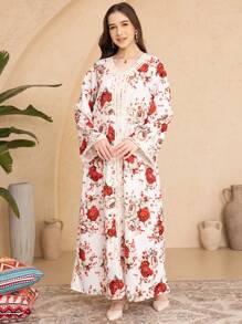 SHEIN Teen Girl Casual Fashion Printed Loose Dress - White - View 6