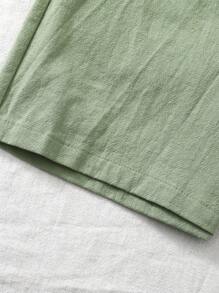 SHEIN Leap Crew Tween Girls Woven Chiffon Ruffle Embroidered Wide Leg Jumpsuit, Mint Green, Suitable For Spring Outing, Resort, Garden Tea, Casual Outings - Mint Green - View 9