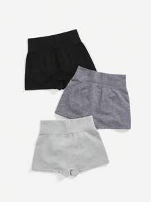 Easithlete 纯色高腰褶皱无缝短裤骑行短裤 - 彩色 - 查看 5