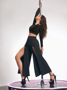 Menodora SHEIN Sport Casual Minimalist Sports T-Shirt & Tank Top, Suitable For Everyday Wear - Black - View 3