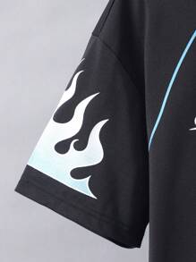 青少年休闲翻领数字印花 Polo 衫