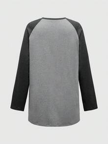 ROMWE Casual Floral Gray Star Printed Long Sleeve Nightdress Home Dress, Winter - Multicolor - View 2