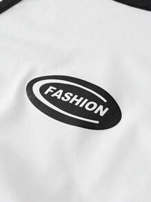 SHEIN 2 Stücke/Set für Teenager Mädchen Lässiger Sport Buchstaben & Symbol Muster weiß ärmellos Strick-Trägertop und weite Hose mit Kordel Dekor, vielseitige Sommer Mode