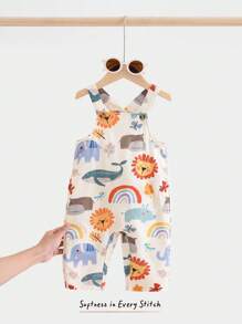 Cozy Pixies Baby Boy Floral Graphic Bib Jumpsuit And Pants Casual Versatile Set