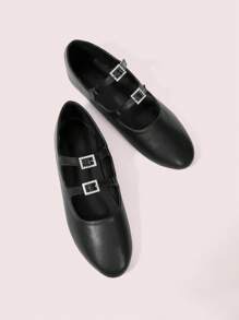 CUCCOO DOLLMOD Women's Round Toe Retro Sweet Cute Flats, Good For Spring & Summer Casual Outfits - Black - View 9