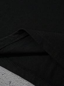 INAWLY 女士休闲简约字母印花短袖 T 恤 - 黑色 - 查看 3