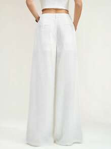 Arave Women's Business , Casual &Vacation Solid Color Linen Wide Leg Pants For & Pants, Outfits For Women,Vacation Outfits Woman Fall Women Clothes Fall Outfits Women Fall Autumn Clothes