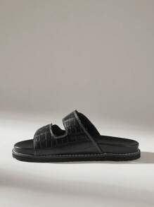 Solecia Simple Casual Solid Color Buckle Flat Comfort Sandals