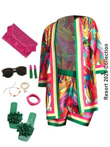 Zivah Conjunto de roupa casual feminina para festival de música primavera/verão, Páscoa, faroeste, boho, Nashville, adequado para festa de aniversário, formatura, estilo de vida estudantil, uso diário, férias, viagem de cruzeiro, praia, banho de sol - Multicolorido - Ver 3