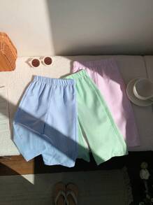 SHEIN Pantalon décontracté à taille élastique rayé pour bébés filles, tenue de tous les jours
