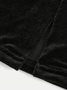 SHEIN 青少年女孩黑色针织水钻蝴蝶结装饰开衩露背时尚背心，适合 Y2K、返校季、母子装 - 黑色 - 查看 7