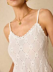 Poéselle Guipure Lace Trim Cami Top