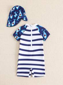 Baby (Boys) Swimsuit (Printing Positioning) - Blue - View 2