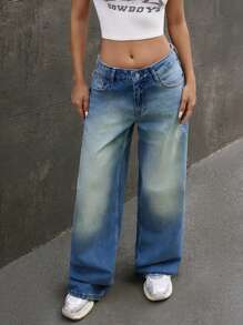 SHEIN WOMEN WIDE LEG LOW WAIST JEANS