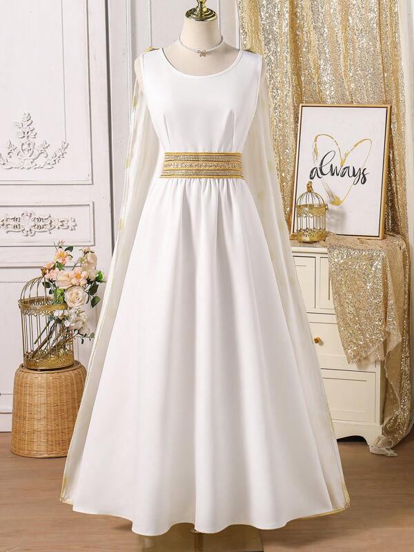 Contrast Tape Waistband Dress