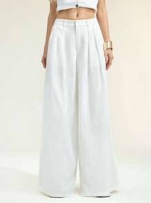 Arave Women's Business , Casual &Vacation Solid Color Linen Wide Leg Pants For & Pants, Outfits For Women,Vacation Outfits Woman Fall Women Clothes Fall Outfits Women Fall Autumn Clothes