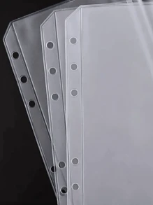 SHEIN 10 件透明活页夹活页文件袋，简约多功能活页文件袋，适合学生返校情人节办公用品、返校、学校用品