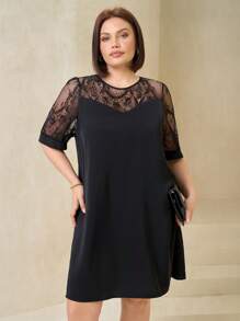 SHEIN Clasi Robe de tous les jours simple et à la mode pour femmes en grandes tailles